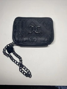 Juicy Couture Good Times quadratisches Kartenetui mit Reißverschluss Kalbsleder - Lakritz schwarz - Bild 1 von 5