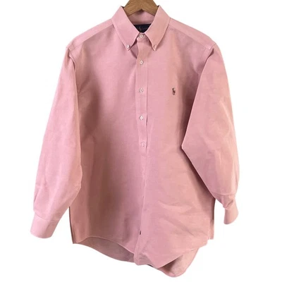 Camisa Ralph Lauren Coral Oxford Manga Larga Con Botones 16-34 Preppy Para Hombre Foto 1 de 4