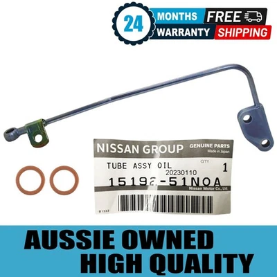 Genuine Turbo Charger Oil Feed Pipe With Gaskets For Nissan Patrol GU TD42 4.2L - image 1 of 4