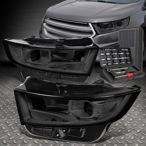 FOR 15-18 FORD EDGE SMOKED HOUSING CLEAR SIDE PROJECTOR HEADLIGHT LAMP+TOOL SET - Picture 1 of 9