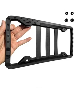 Soporte de marco de matrícula de bandera americana de silicona original - estrellas 3D tenues... - Imagen 1 de 6