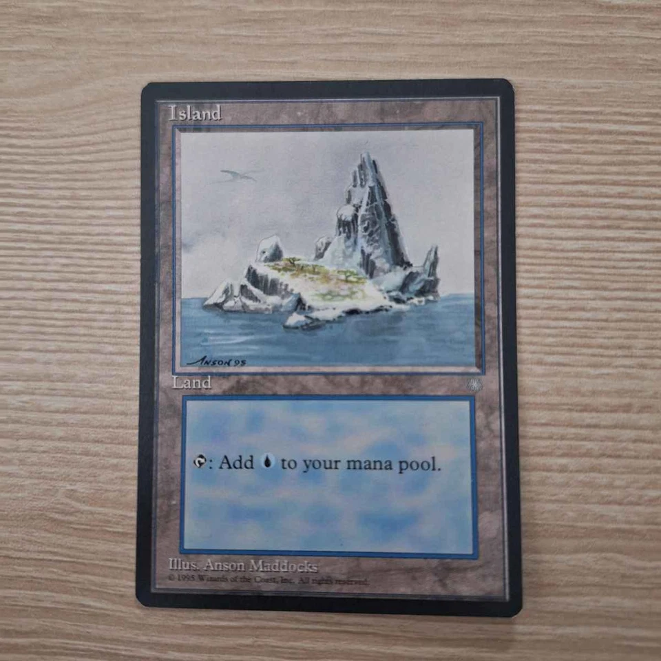 MTG Island Ice Age Basic Land Anson Maddocks 1995 Magic Gathering - Image 1 of 1