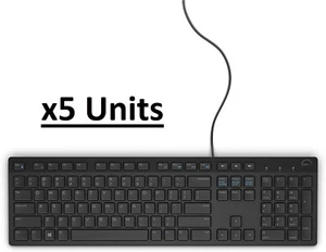 5 x Dell Wired Multimedia Keyboard - Black - 580-AHHG - OEM - Picture 1 of 5
