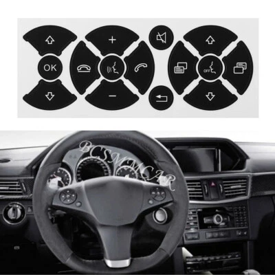 Steering Wheel Button Sticker Fit For Mercedes Benz E350 2007-2014 Replacement - Image 1 of 4