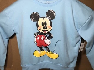 Mickey Mouse Disney Sweatshirt Crewneck Size S/CH 3-5 Baby Blue - Picture 1 of 7