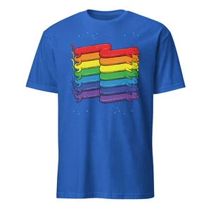 Rainbow Cats Shirt LGBTQ Pride Gay Lesbian Bisexual Cat T-Shirt Size S-3XL Gift - Picture 1 of 12