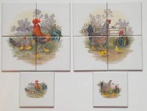 10x10 Fliesen Setpreis mit Huhn Hahn Geflügel vom Bauernhof als Küchenfliesen - Bild 1 von 1
