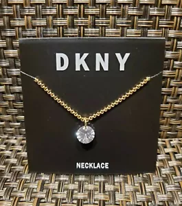 Collana con ciondolo cristallo tono oro DKNY, creata per Macy's, prolunga 16" + 3" - Foto 1 di 4