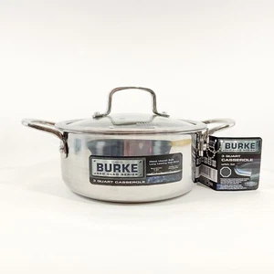 Cazuela David Burke Geo Clad 3 cuartos 8" acero inoxidable pesado nueva - Imagen 1 de 9