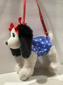 Poochie & Co. Glitter Patriotic White & Black Dog Child’s Purse - Picture 1 of 7
