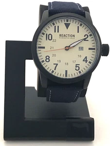 REACTION KENNETH COLE ANALOGE SCHWARZE UHR MIT BLAUEM CANVASBAND KRWGB2654302 - Bild 1 von 10