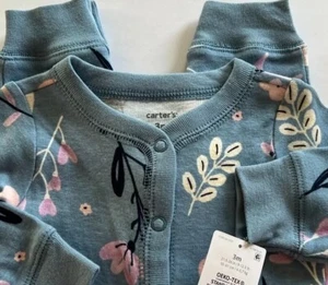 CARTER'S BABY GIRL'S ONE PIECE  SLEEP AND PLAY FLORAL 3 MONTHS - Picture 1 of 6