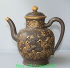 7 "Old China Yixing Zisha Keramik Vergoldet Zhong Kui Flagon Weinkanne Teekanne