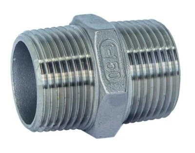 PACK OF 4 - 1" Stainless Steel Hex Nipple - MNPT Straight Close Nipple #150 - Image 1 of 4