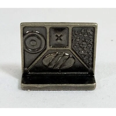 Scene It TV Dinner Tray Token Replacement Game Part Piece Pawn Gunmetal Gray - Image 1 of 4