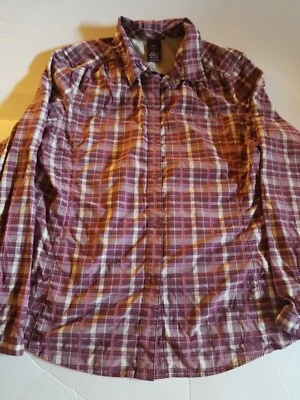 REI Womens Button Up Vented Hiking Fishing Shirt  Long Sleeve plaid size m - Image 1 of 4