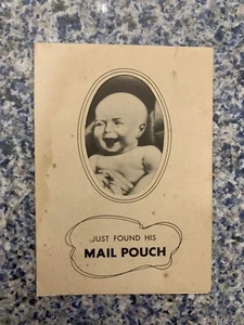 Vintage 1938 Mail Pouch Chewing Tobacco Advertising Card Smiling Baby - Picture 1 of 3