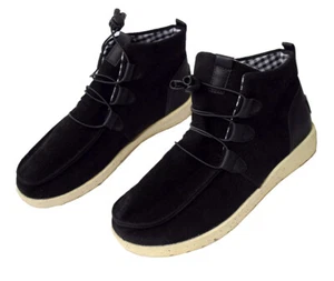 Yasirun Black Suede Drawcord Ankle Bootie, Women's Size 8.5 Shoes, NEW - Picture 1 of 9