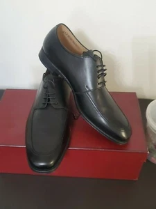 BALLY MENS EXTRA WIDE EEE SIZE 7 BLACK LEATHER LACE DRESS SHOES NEW - Picture 1 of 5