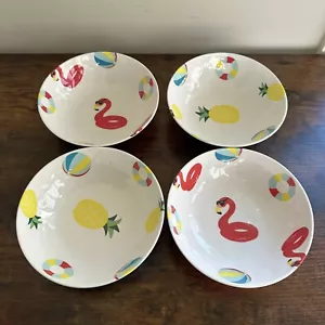 Zak Designs ~ Four (4) Melamine ~ Pool Party ~ 8" Bowls Beach Summer - Picture 1 of 5