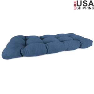 Outdoor Wicker Bench Cushion Tufted Rectangular Durable Fiber Fill Seat New - Picture 1 of 11