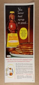 1963 Mrs Butterworth's Syrup botella panqueques vintage impresión anuncio - Imagen 1 de 1