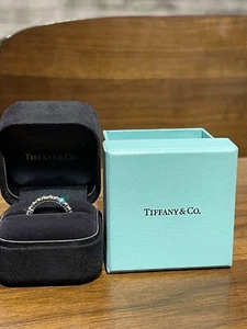 Platinum Tiffany & Co Embrace Diamond Eternity Wedding Band 3mm Ring Size ~5.5 - Picture 1 of 7