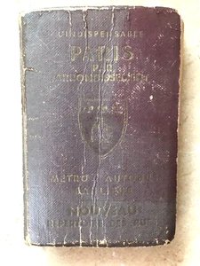 Paris Map Paris pull out 71cmx52.5 c.1955 in book Metro and Auto Info RARE - Picture 1 of 13