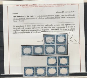 FRANCOBOLLI - 1863 REGNO EFFIGIE C.15 AZZURRO SCURO MLH E/5291 - Foto 1 di 1