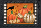 Rustic Pumpkins Fall Doormat Primitive Crow Indoor / Outdoor 18" x 30"