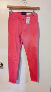 NWT Arizona Girl’s Jeggings Size 12 Adjustable Waist Super Flex Faded Raw Hem - Picture 1 of 15