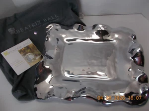 New Polished Aluminum Beatriz Ball Medium Vento Samba Platter Tray 12" x 14" - Picture 1 of 2
