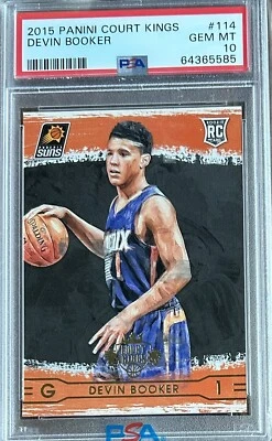 Tarjeta de novato Devin Booker 2015 Panini Court Kings baloncesto PSA 10 Foto 1 de 2