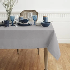 Solino Home Soft Grey Linen Tablecloth 60 x 90 Inch - 100% Pure Linen Table C... - Picture 1 of 7