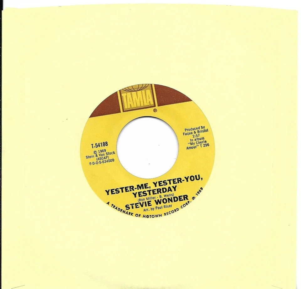 WONDER, Stevie  (Yester-Me, Yester-You, Yesterday)  Tamla 54188 = VINTAGE record Foto 1 de 1