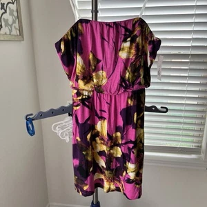 Anthropologie A.N.A A New Approach Large Women Pink Floral Mini Dress - Picture 1 of 6