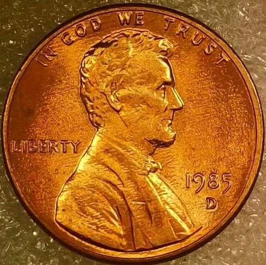🔥 UNCIRCULATED (RED) 1985-D LINCOLN CENT DDO, DDR & RPM VARIETY - Image 1 of 4