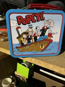 Vintage 1997 Popeye Tin Lunchbox S.S. Spinach Cartoon Collectible Lunch Box Rare - Picture 1 of 13