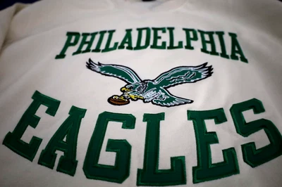 NUEVO CON ETIQUETAS Philadelphia Eagles SUDADERA COSIDA RETROCESO KELLY VERDE/GRIS NFL 14/16 Foto 1 de 4