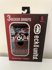 Nuevo paquete de 3 calzoncillos boxer Ecko Unltd elásticos flexibles pequeños (28-30") para hombre - Imagen 1 de 5