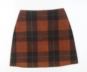 New Look Women's Brown Check Pencil Skirt, Size 6 - Picture 1 of 12
