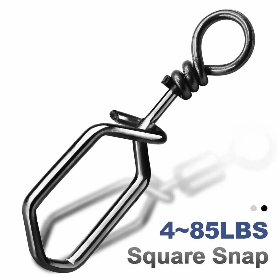 50~200Pcs Stainless Steel Coast Lock Snaps Fishing Square Clip Snaps Connector - Image 1 of 4