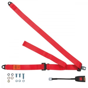 Front Static Seat Belt For Peugeot 504 Estate 1968-1984 Red - Picture 1 of 6