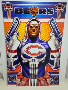 12x18 Chicago Bears Punisher Superhelden Mash-Up - Bild 1 von 1