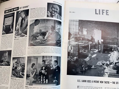 VTG Life January 18 1937 Henry & Edsel Ford DETROIT STRIKE Spanish War, Old Ads - Image 1 of 4