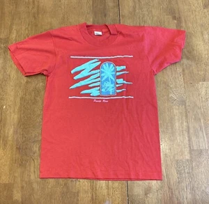 Vintage 80s Puerto Rico T Shirt Fits YOUTH Medium - Picture 1 of 7