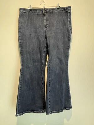 Pantalones de mezclilla Anthropologie Pilcro pierna acampanada lavado oscuro talla grande 22W Foto 1 de 4