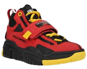 Polo Sport Ralph Lauren PS100 SK HTL Strap Red Mid Sneaker Youth Boys Size 6 NEW - Picture 1 of 7