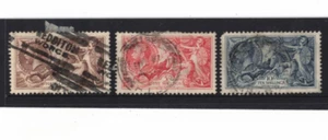 Juego de 3 estampillas de caballos de mar de Gran Bretaña 1934 SG 450 usadas - Imagen 1 de 2