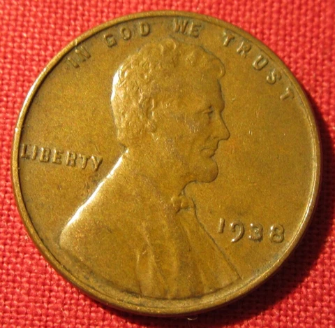 1938 P Lincoln Wheat Cent - G Good to VF Very Fine Cover
